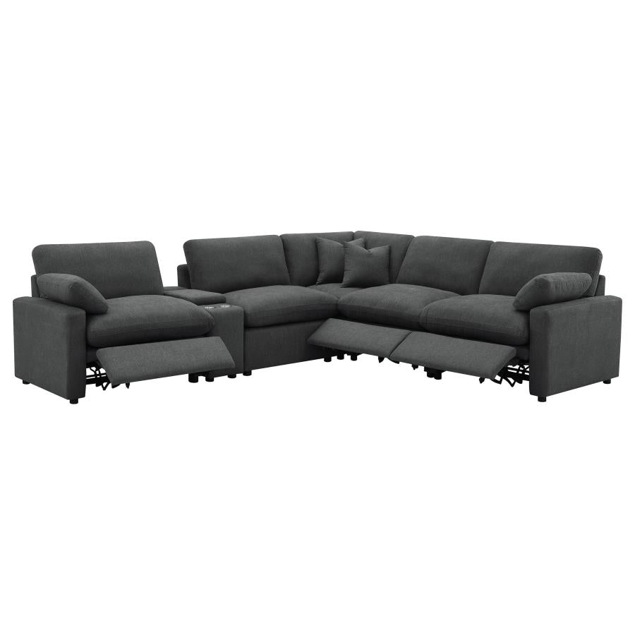 Collins 6-piece Modular Power Reclining Sectional Dark Grey - 609530P-SET