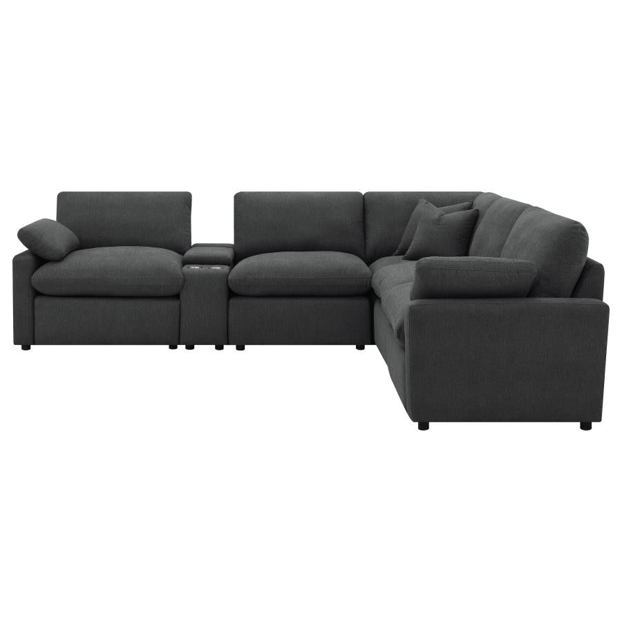 Collins 6-piece Modular Power Reclining Sectional Dark Grey - 609530P-SET