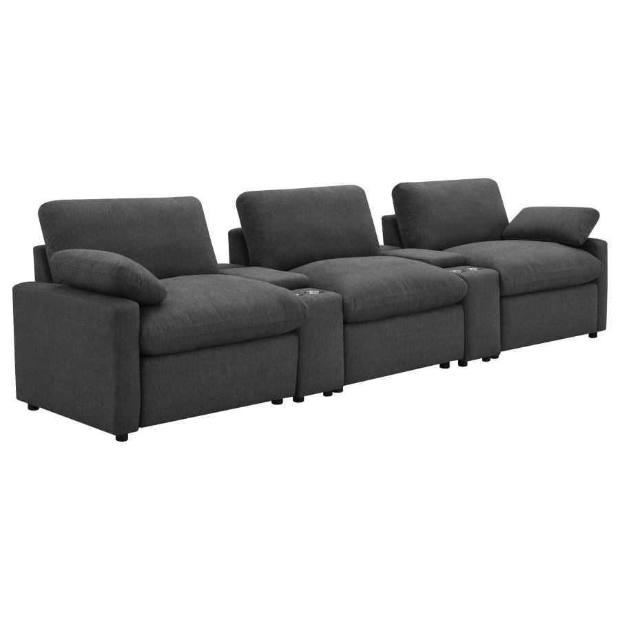 Collins 5-piece Power Reclining Home Theater Seating Dark Grey - 609531PT