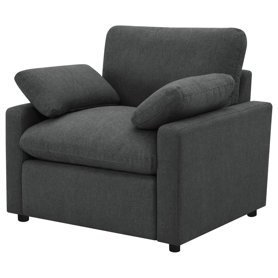 Collins Upholstered Power Recliner Chair Dark Grey - 609533P