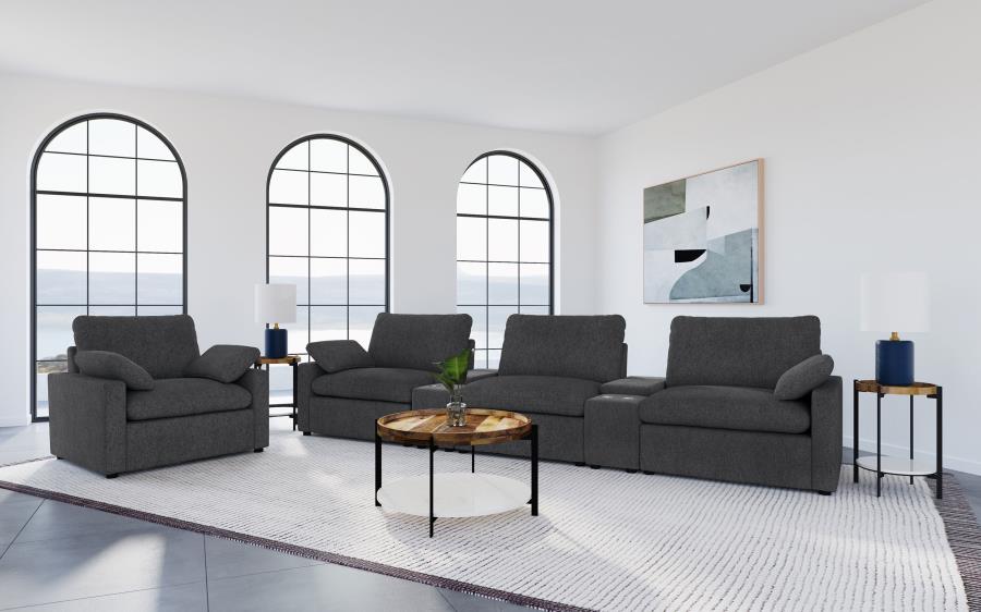 Collins Upholstered Power Recliner Chair Dark Grey - 609533P