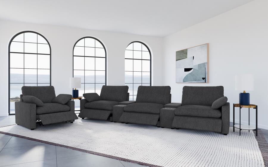 Collins Upholstered Power Recliner Chair Dark Grey - 609533P