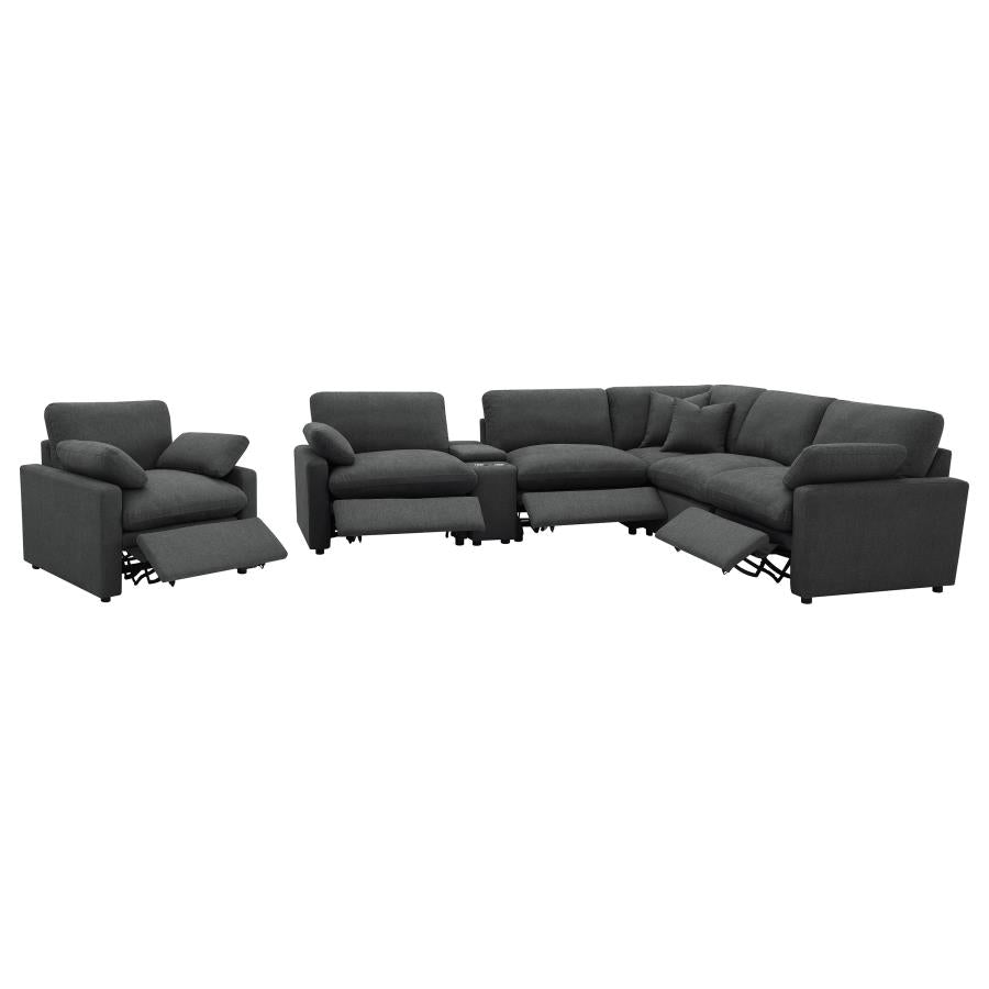 Collins Upholstered Power Recliner Chair Dark Grey - 609533P