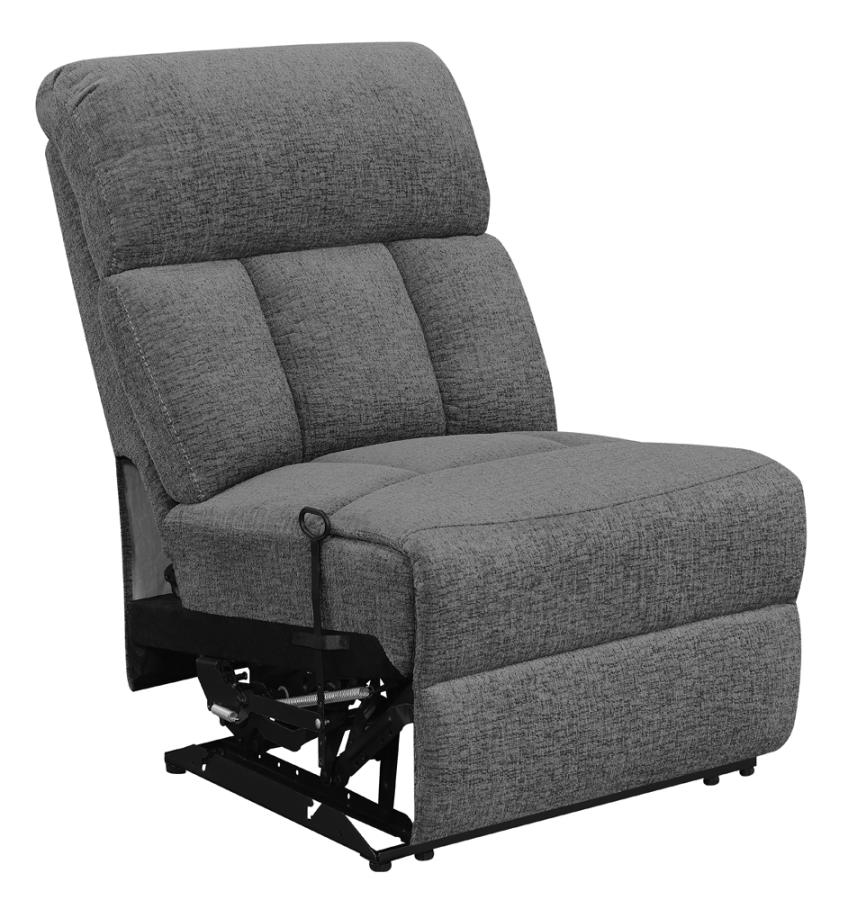 Bahrain Upholstered Armless Recliner Charcoal - 609540AR