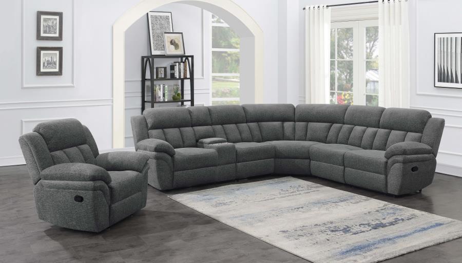 Bahrain 6-piece Modular Reclining Sectional Sofa Charcoal - 609540