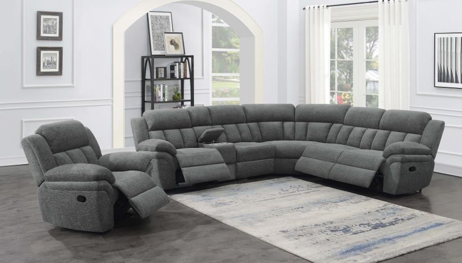 Bahrain 6-piece Modular Reclining Sectional Sofa Charcoal - 609540