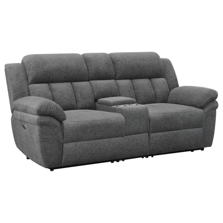 Bahrain Upholstered Power Loveseat Charcoal - 609542P