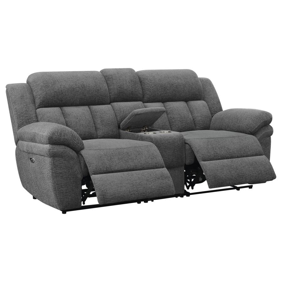 Bahrain Upholstered Power Loveseat Charcoal - 609542P