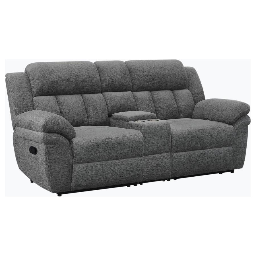 Bahrain Upholstered Motion Loveseat Charcoal - 609542