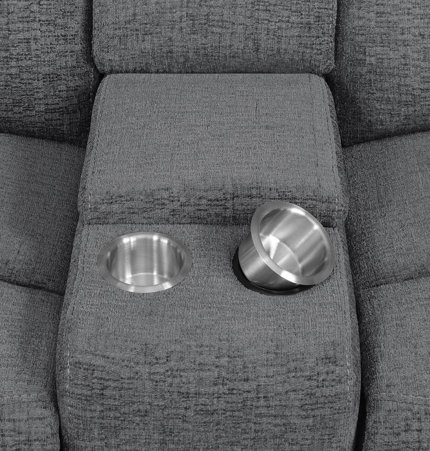Bahrain Upholstered Motion Loveseat Charcoal - 609542