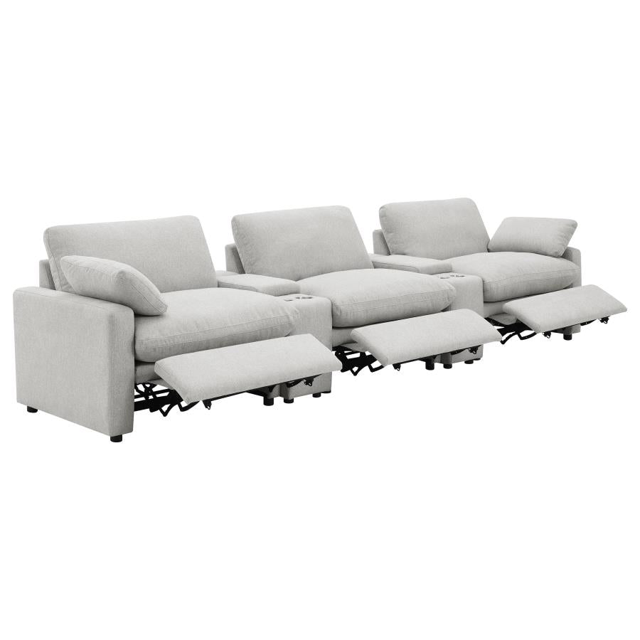 Collins 5-piece Power Reclining Home Theater Seating Grey - 609561PT