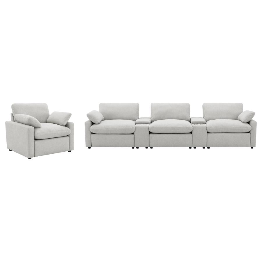 Collins Upholstered Power Recliner Chair Grey - 609563P