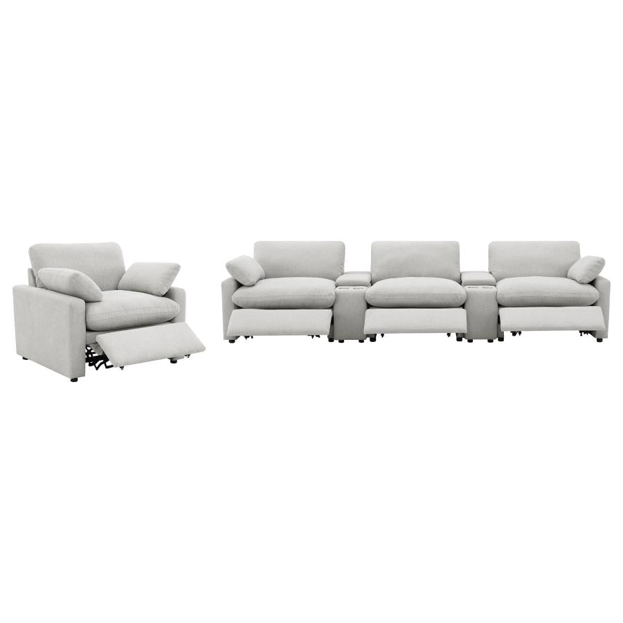 Collins Upholstered Power Recliner Chair Grey - 609563P