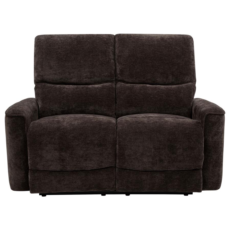 Navarro Chenille Upholstered Reclining Loveseat Dark Brown - 609572