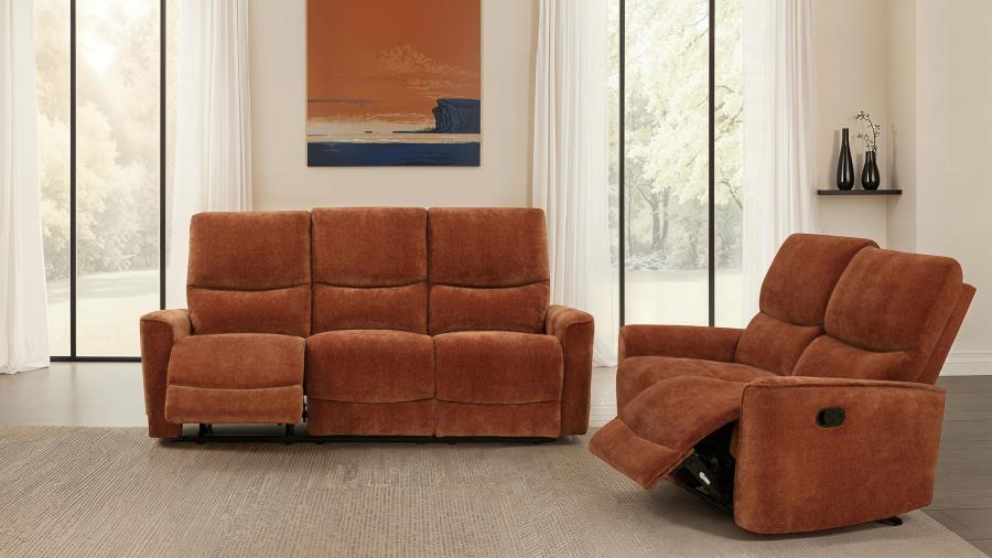 Navarro 2-piece Upholstered Reclining Sofa Set Orange - 609574-S2