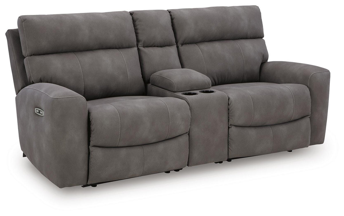Next-Gen Durapella 3-Piece Power Reclining Sectional Loveseat with Console - 61003S3