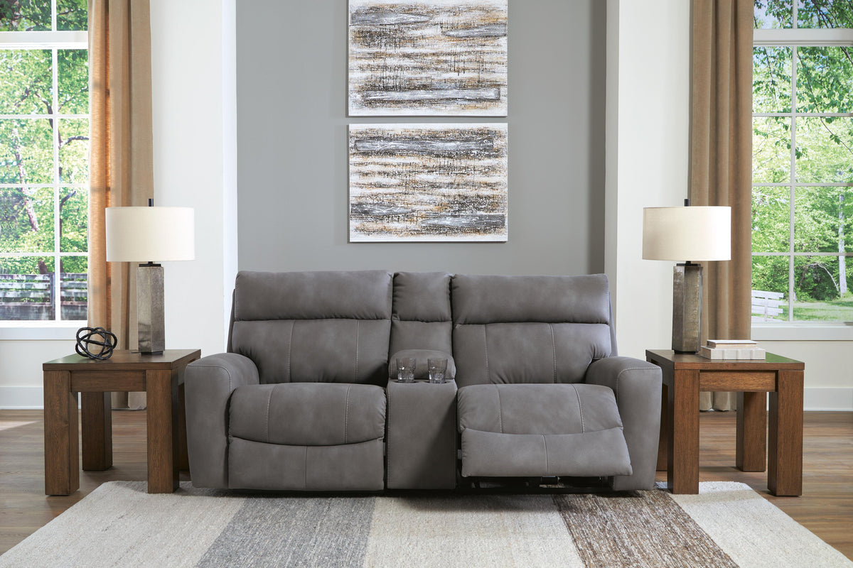 Next-Gen Durapella 3-Piece Power Reclining Sectional Loveseat with Console - 61003S3