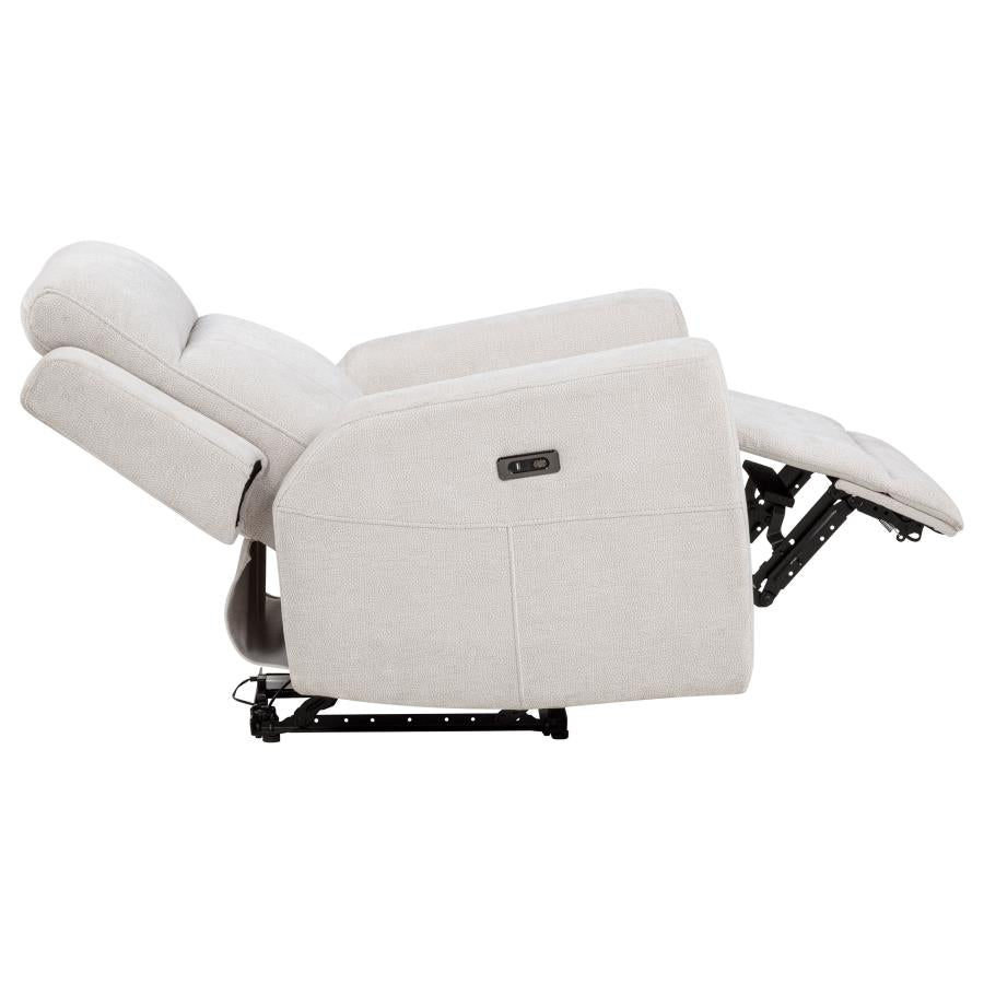 Kennett 3-piece Chenille Power Reclining Sofa Set Ivory - 610151P-S3