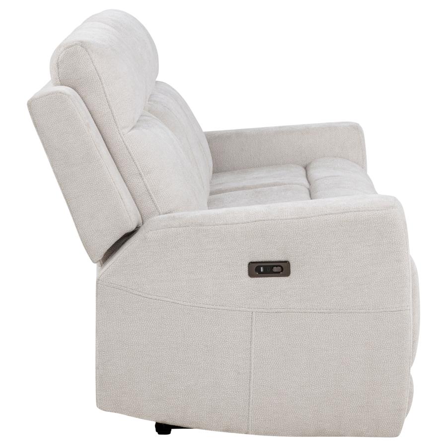 Kennett Chenille Upholstered Power Reclining Sofa Ivory - 610151P