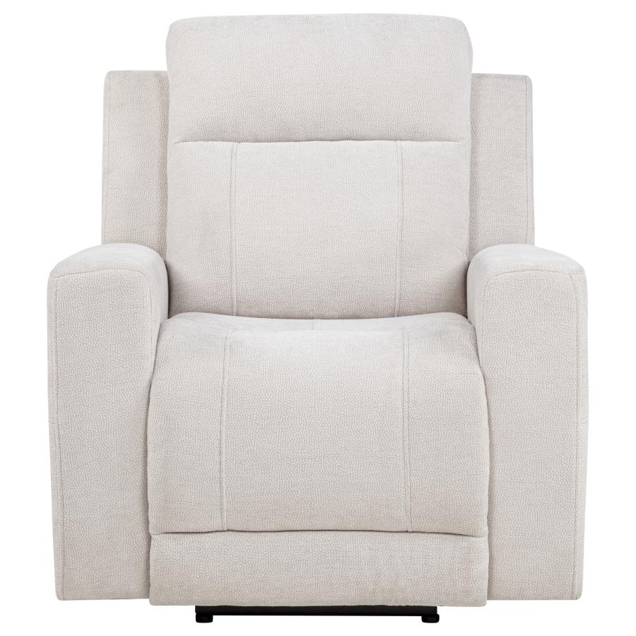 Kennett Chenille Upholstered Power Recliner Chair Ivory - 610153P
