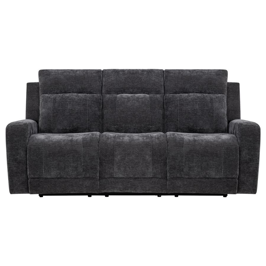 Kennett Chenille Upholstered Power Reclining Sofa Dark Grey - 610154P