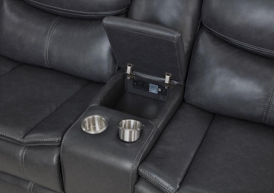 Sycamore Upholstered Power Reclining Sectional Sofa Grey - 610200P