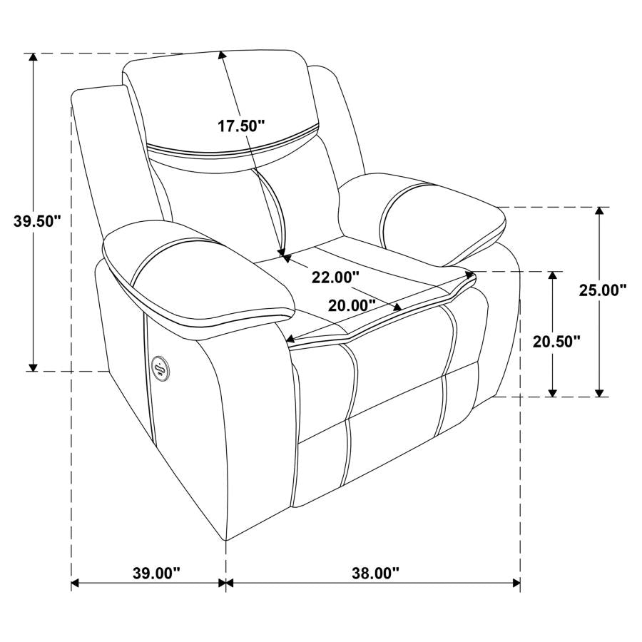 Sycamore Upholstered Power Recliner Chair Dark Grey - 610233P