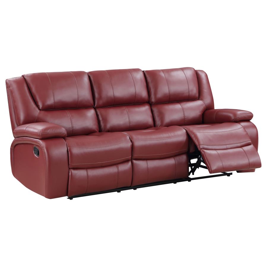 Camila Upholstered Motion Reclining Sofa Red - 610241