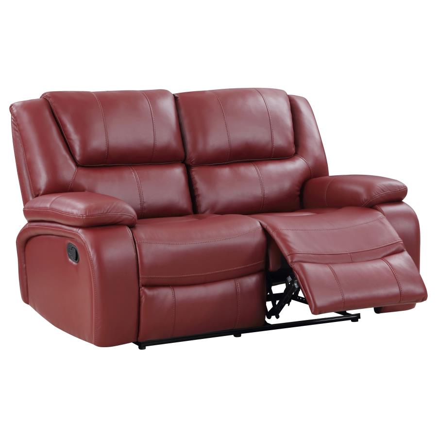 Camila Upholstered Motion Reclining Loveseat Red - 610242