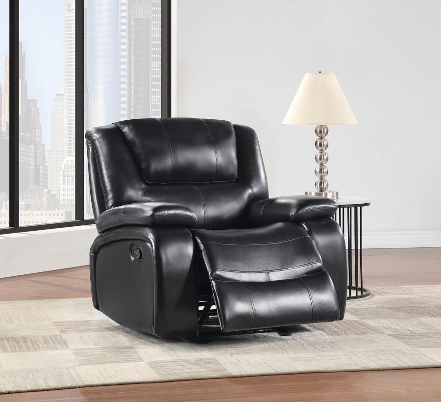 Camila Upholstered Glider Recliner Chair Black - 610246