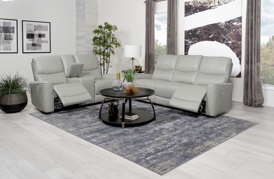 Greenfield 2-piece Power Reclining Sofa Set Dove Grey - 610261P-S2