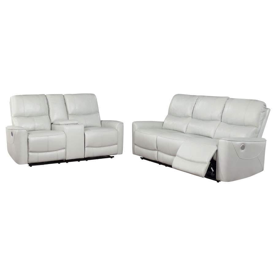 Greenfield 2-piece Power Reclining Sofa Set Dove Grey - 610261P-S2