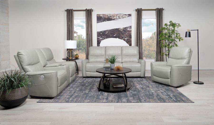 Greenfield Upholstered Power Reclining Loveseat Dove Grey - 610262P