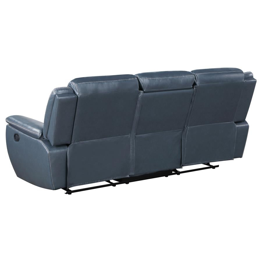 Sloane 3-piece Upholstered Reclining Sofa Set Blue - 610271-S3