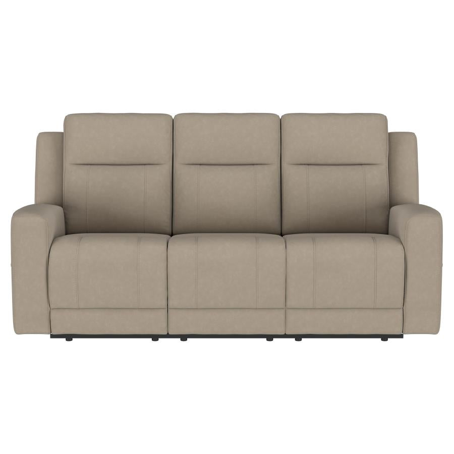 Brentwood 2-piece Upholstered Reclining Sofa Set Taupe - 610281-S2