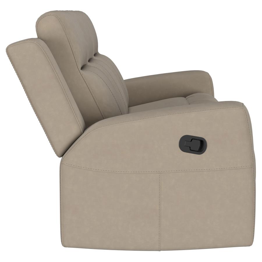 Brentwood 2-piece Upholstered Reclining Sofa Set Taupe - 610281-S2