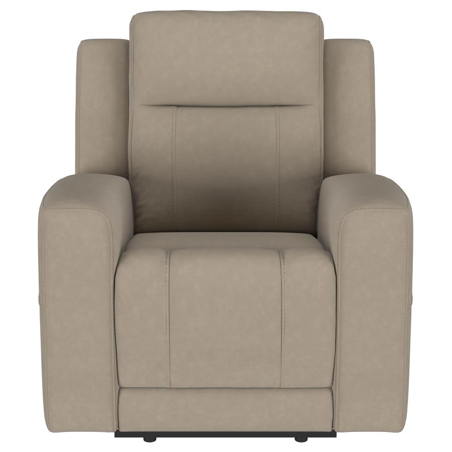 Brentwood 3-piece Upholstered Reclining Sofa Set Taupe - 610281-S3