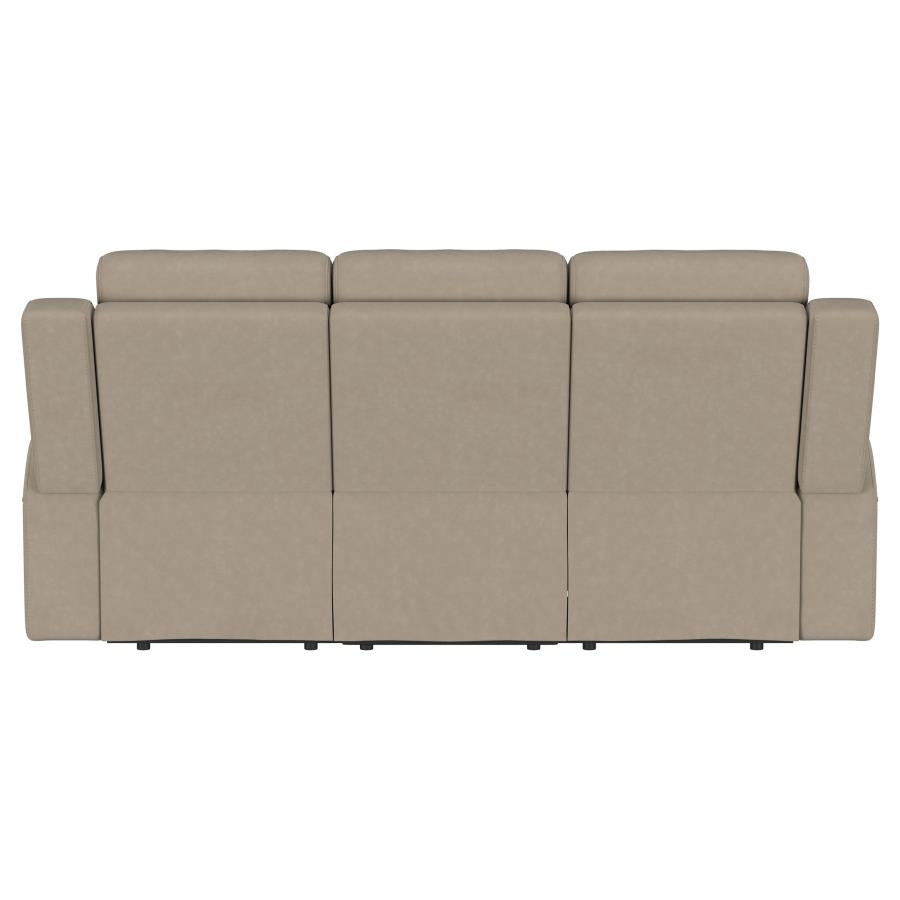 Brentwood Upholstered Motion Reclining Sofa Taupe - 610281