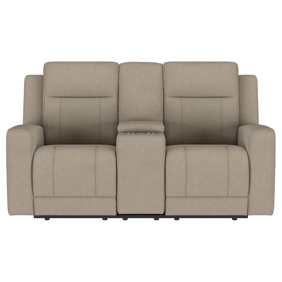 Brentwood Upholstered Motion Reclining Loveseat Taupe - 610282