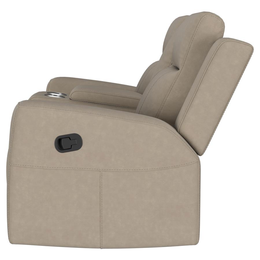 Brentwood Upholstered Motion Reclining Loveseat Taupe - 610282