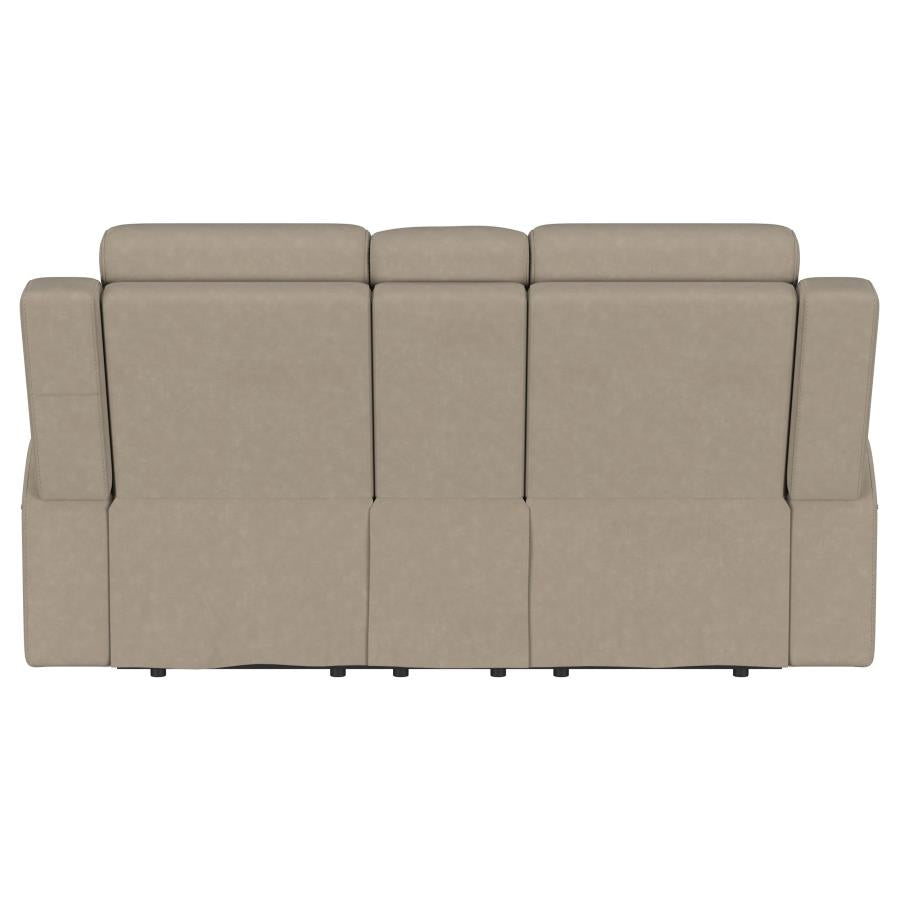 Brentwood Upholstered Motion Reclining Loveseat Taupe - 610282