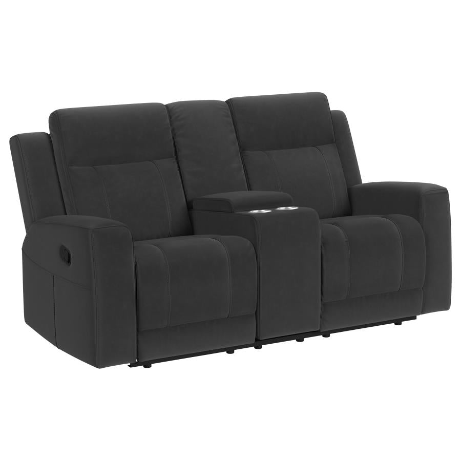 Brentwood 3-piece Upholstered Reclining Sofa Set Charcoal - 610284-S3