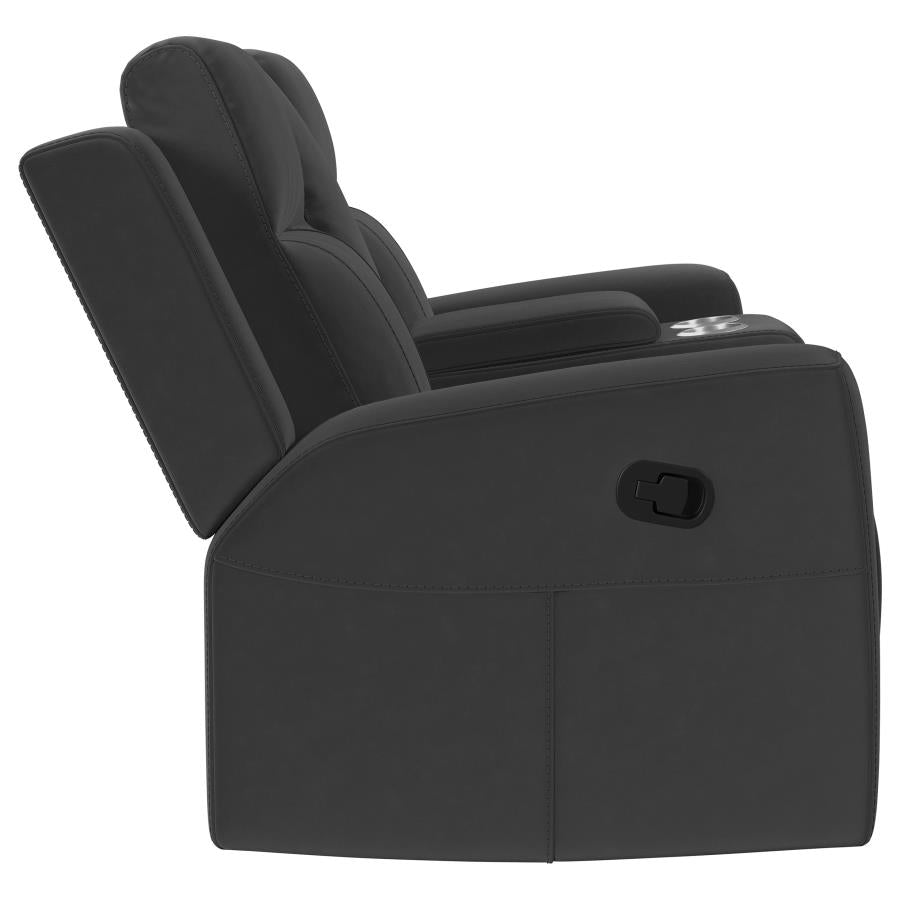 Brentwood 3-piece Upholstered Reclining Sofa Set Charcoal - 610284-S3