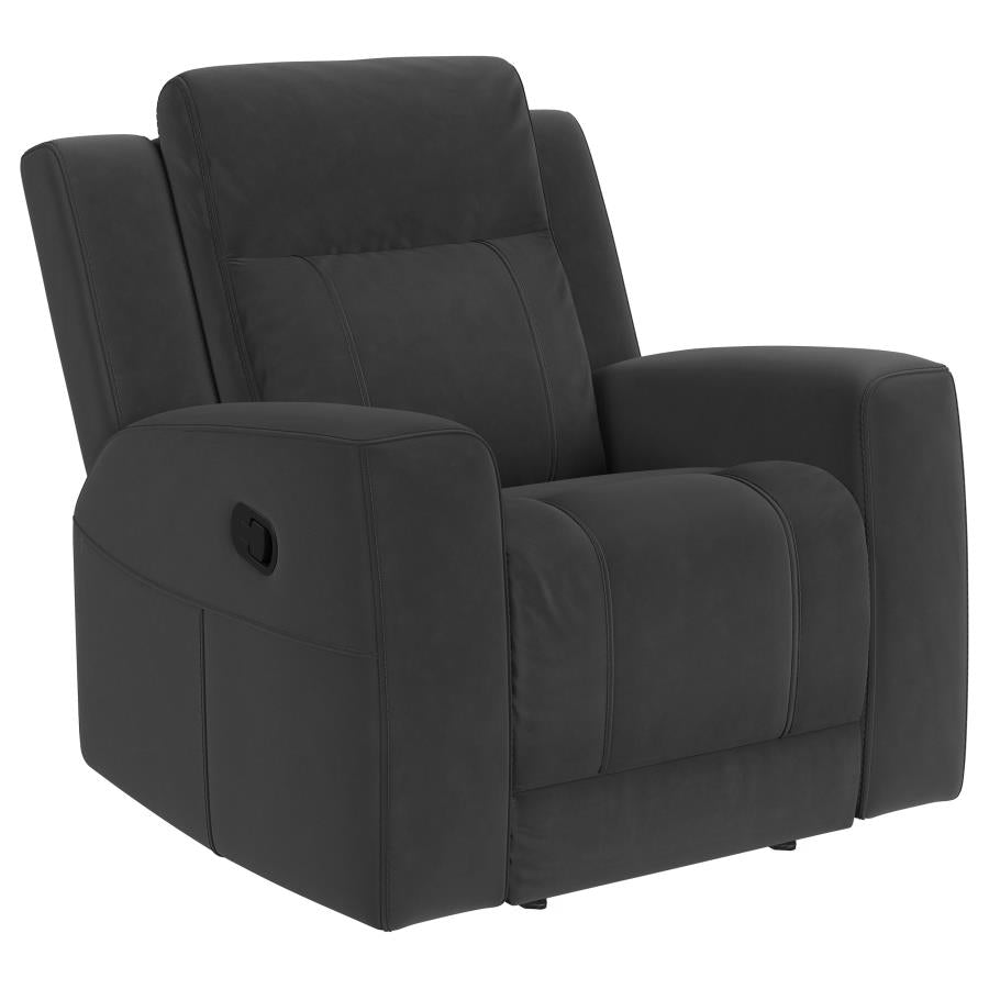 Brentwood 3-piece Upholstered Reclining Sofa Set Charcoal - 610284-S3
