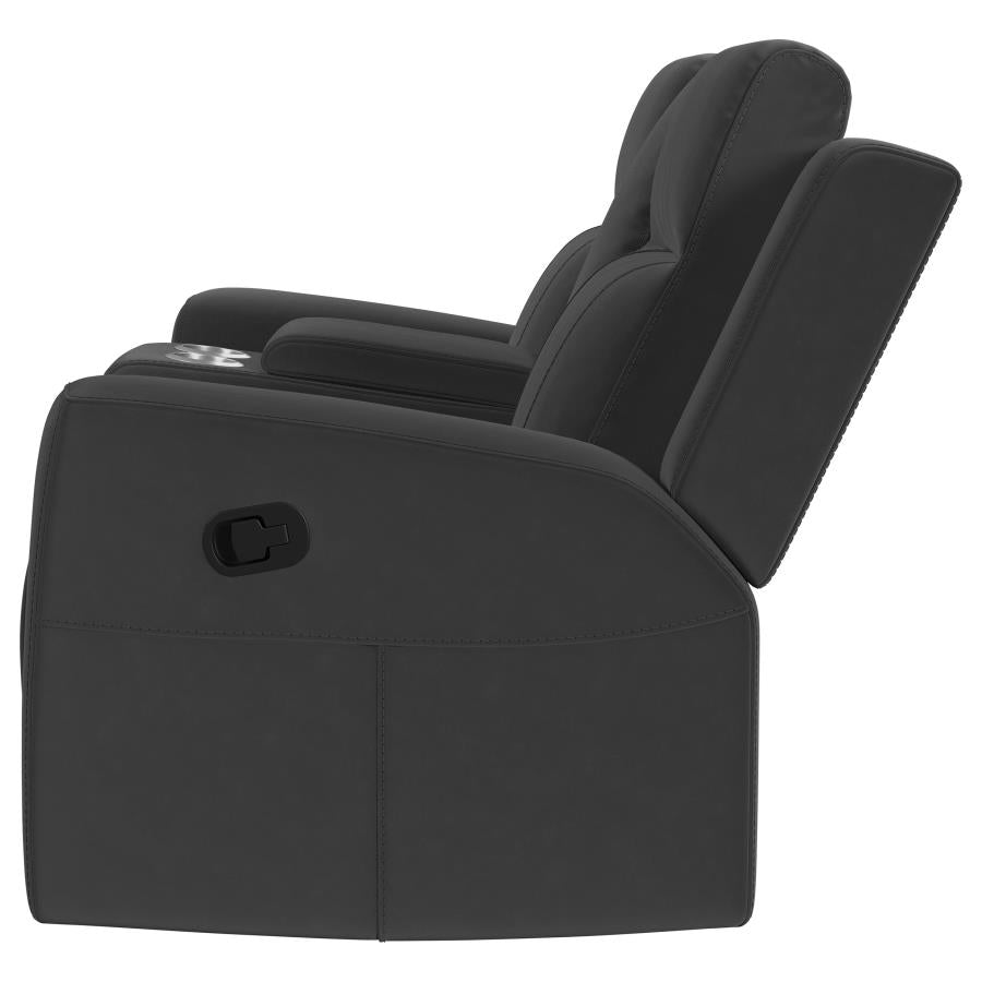 Brentwood Upholstered Reclining Loveseat Dark Charcoal - 610285