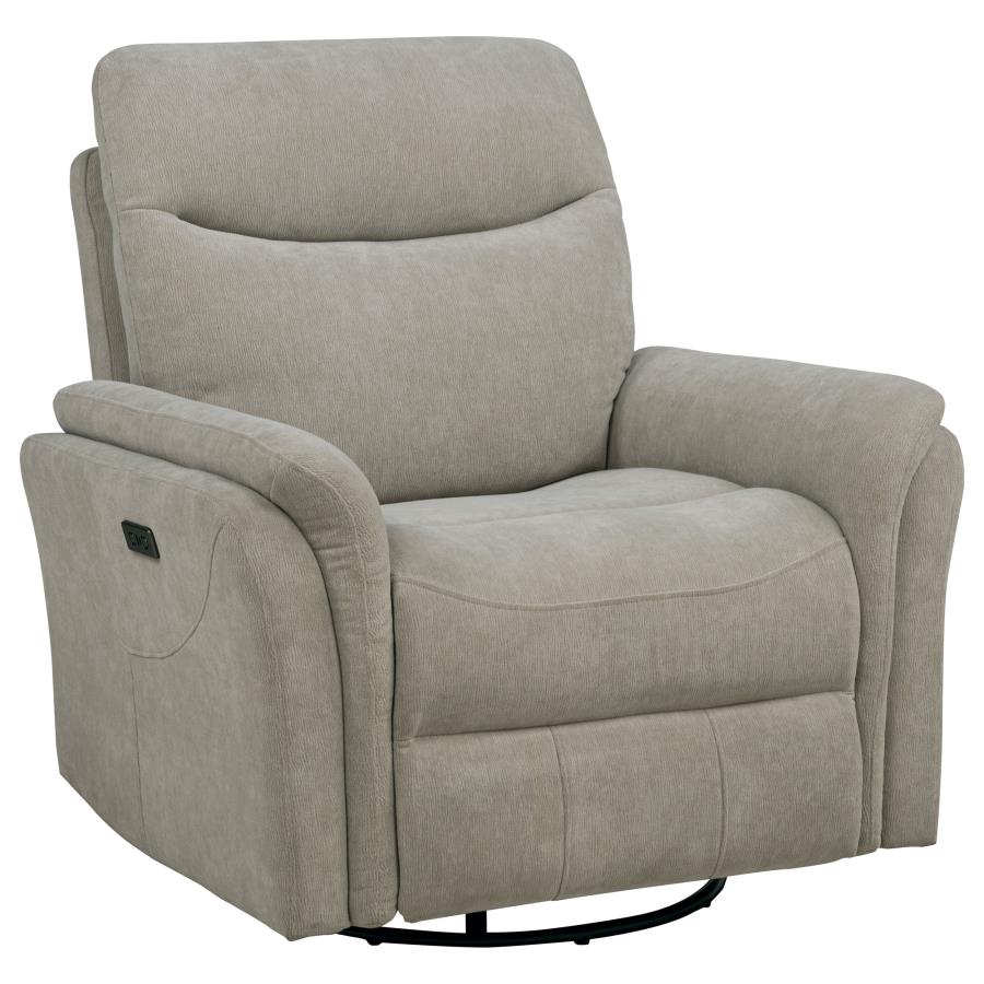 Adler Upholstered Power Swivel Glider Recliner Ivory - 610423P