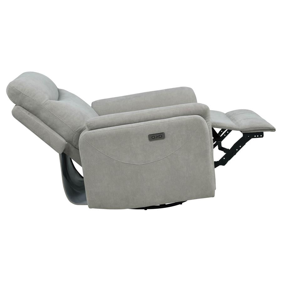 Adler Upholstered Power Swivel Glider Recliner Ivory - 610423P