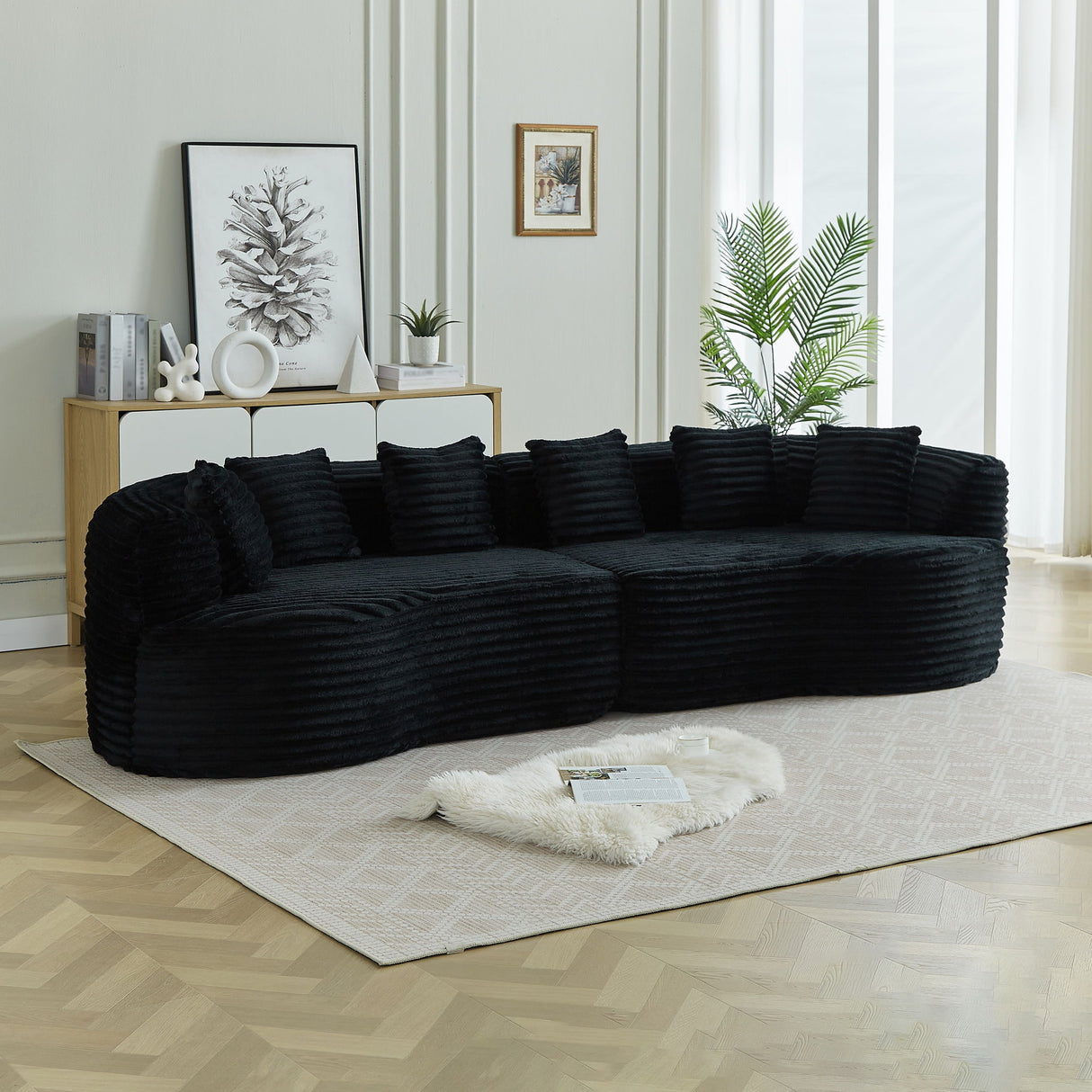 Sectional Sofa, Oversized 4 Seater With Deep Seat Design