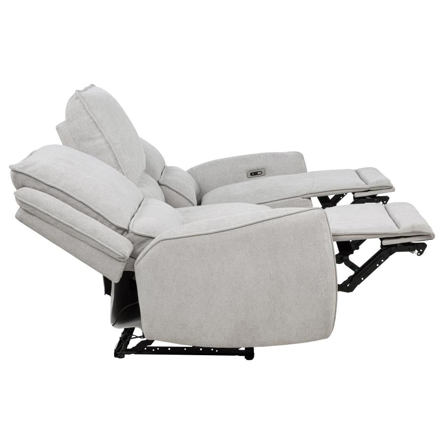 Sylmar Chenille Upholstered Power Reclining Sofa Dove Grey - 610521P