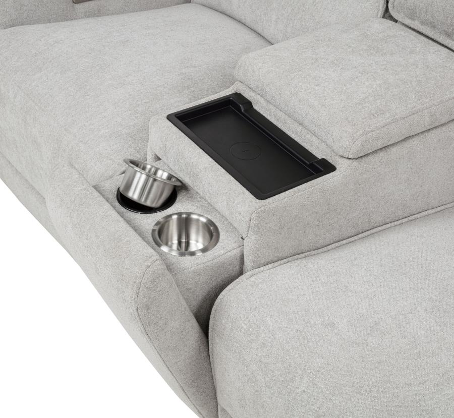 Sylmar Chenille Upholstered Power Reclining Loveseat Dove Grey - 610522P
